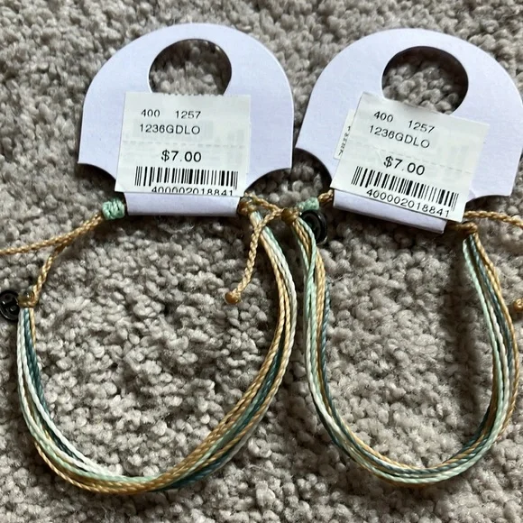 Pura Vida Live Free Bracelet Blue Mint White Tan Friendship Bracelets NWT - Picture 2 of 2